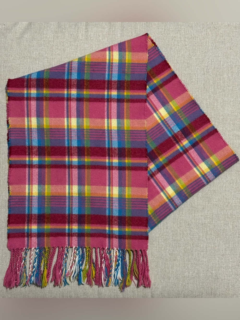 Gorgeous 100% Cashmere Scarf-Made in Scotland-EUC-Multi Color-Pinks